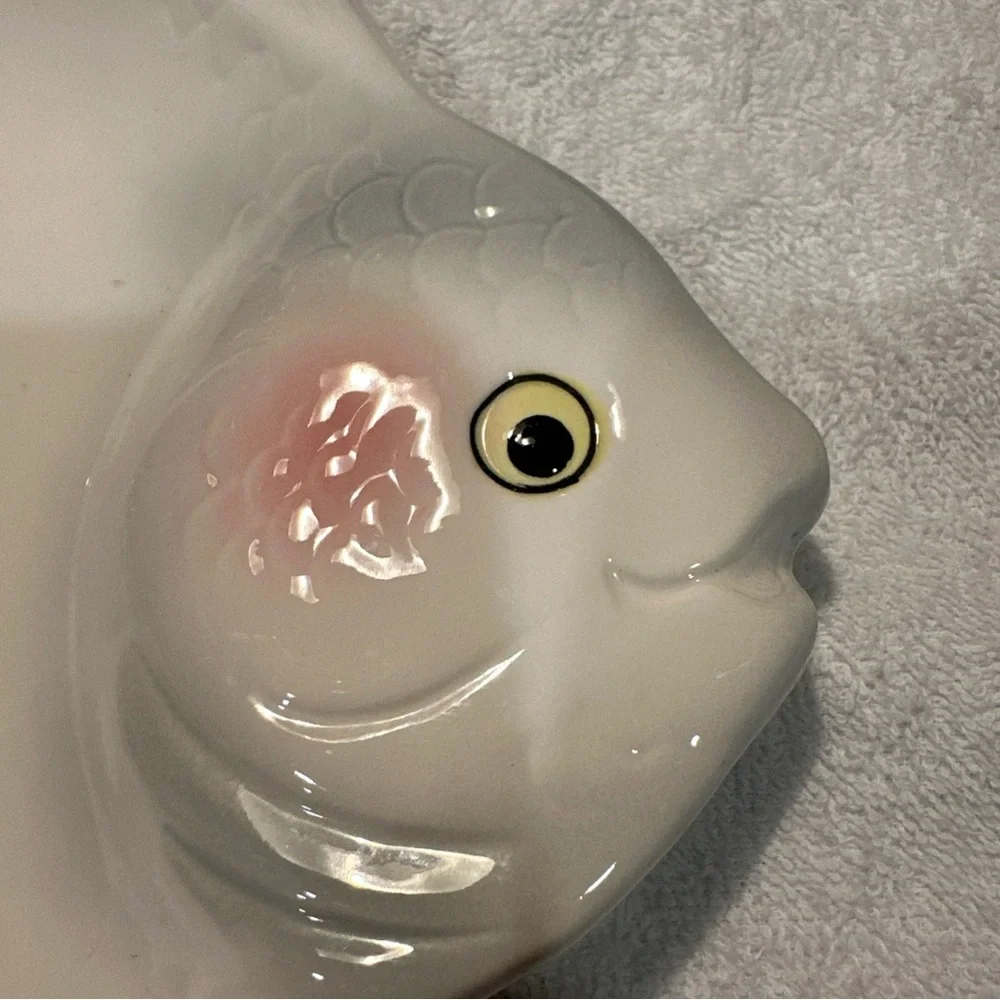 Vintage Rare Find Fish-Shaped Ceramic Dish - White